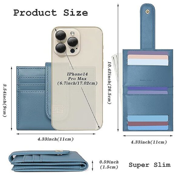 Small Wallets for Women Blue B - Picture 2 of 7